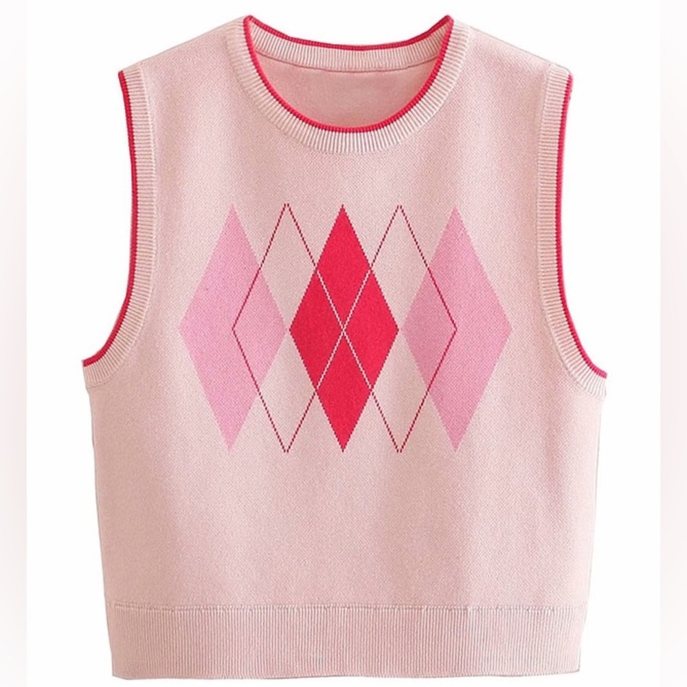 Zara pink vest sweater